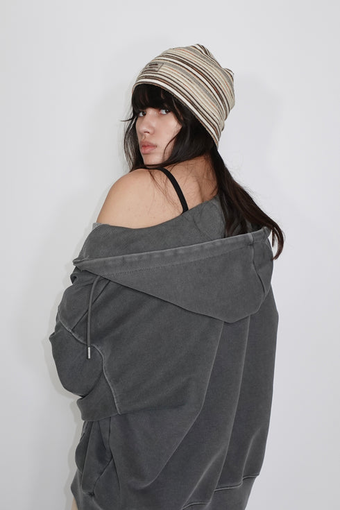 【RESTOCK】SUMMER KNIT BORDER BEANIE -BROWN MIX-
